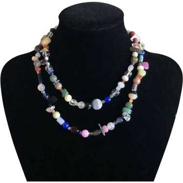 Gorgeous Sterling Silver Multicolor Semi Precious… - image 1