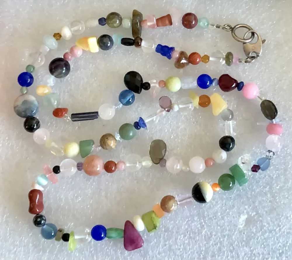 Gorgeous Sterling Silver Multicolor Semi Precious… - image 2