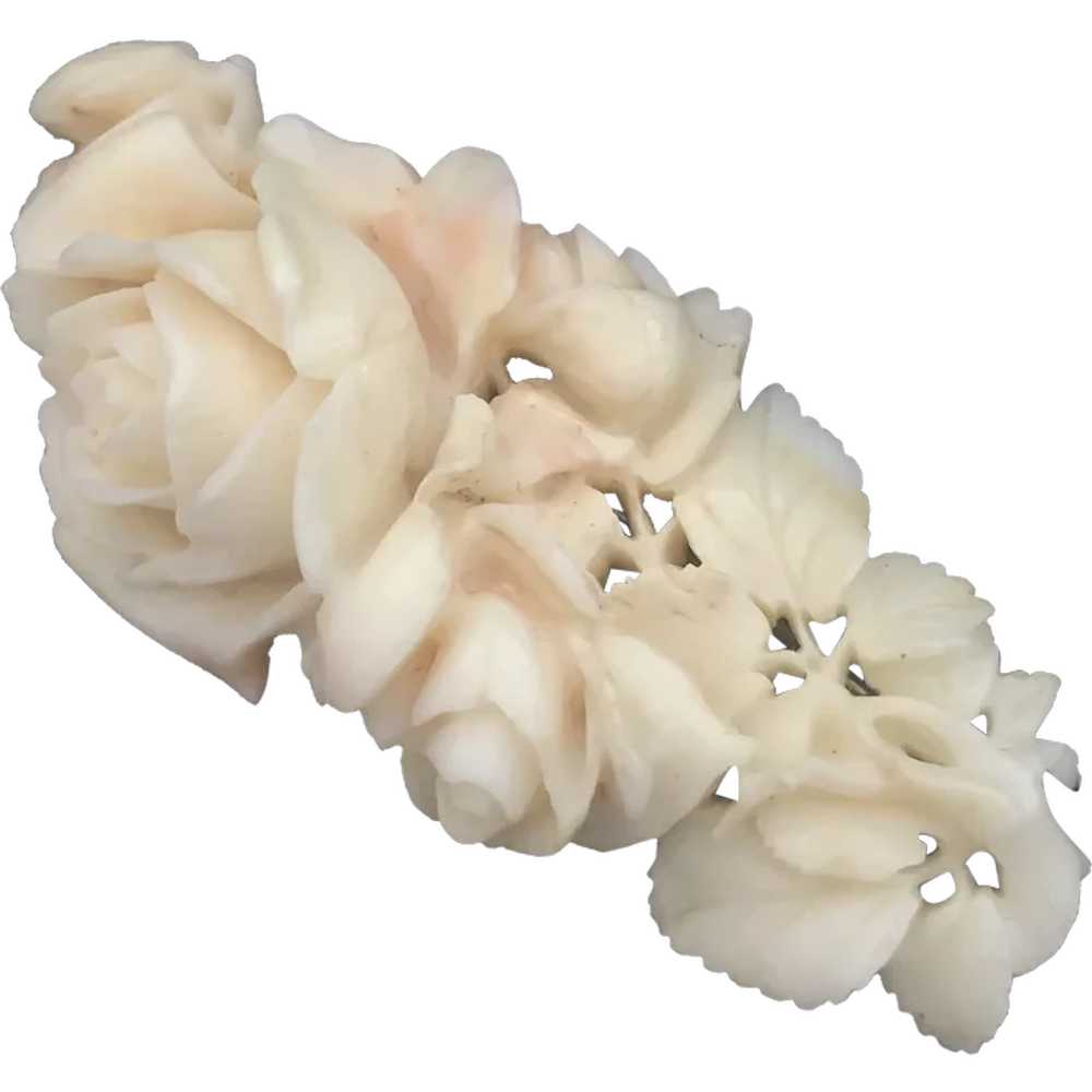 Incredible Hand Carved Natural Angel Skin Coral F… - image 1