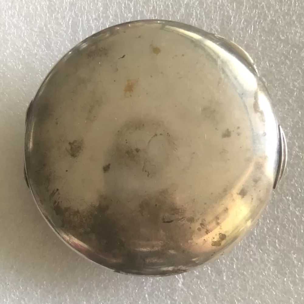 Art Deco German Silver Circular Compact with Natu… - image 9