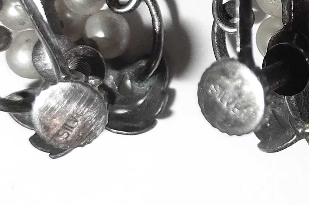 Sterling & Cultured Pearl Grapes Motif Earrings - image 7