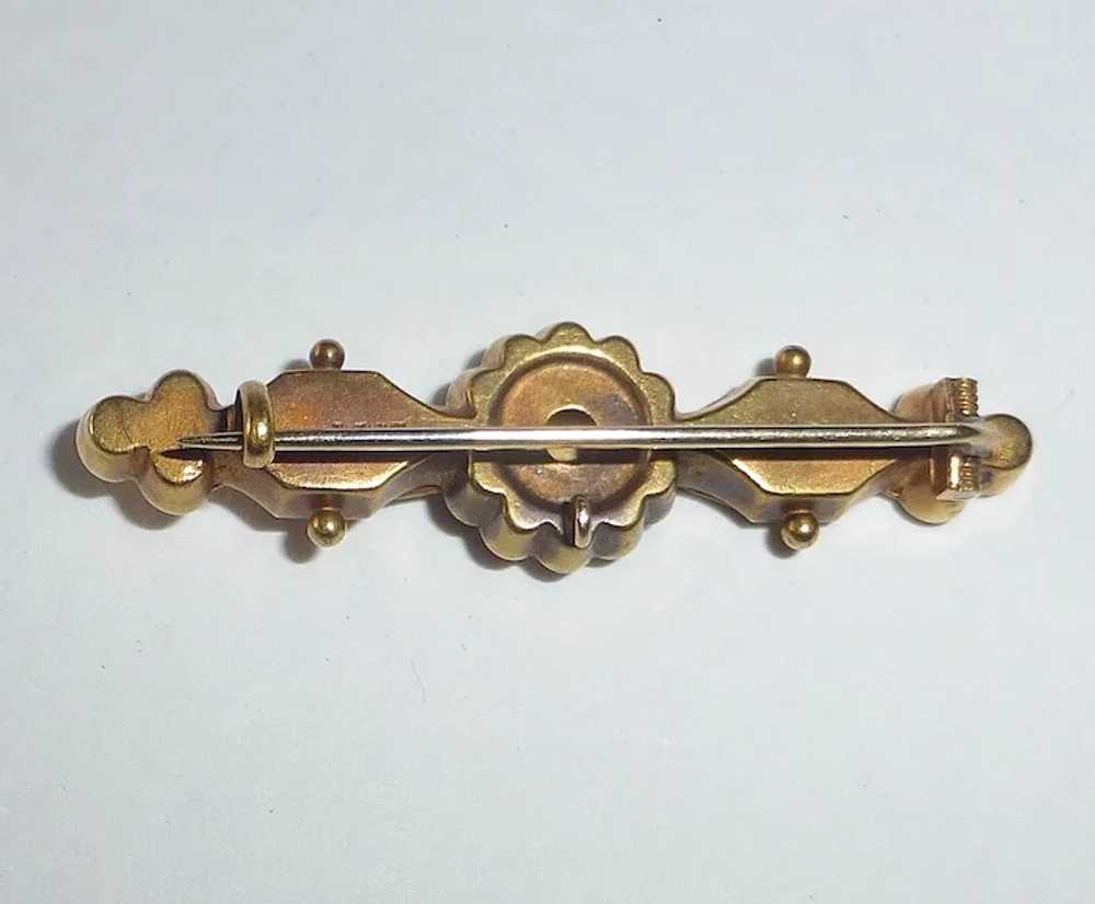 Antique Victorian 15k Etruscan Revival Pin Rose C… - image 6
