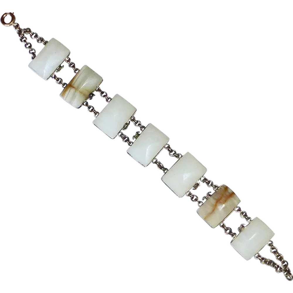 Gold Filled Wire & Carved Soapstone Bracelet c193… - image 1