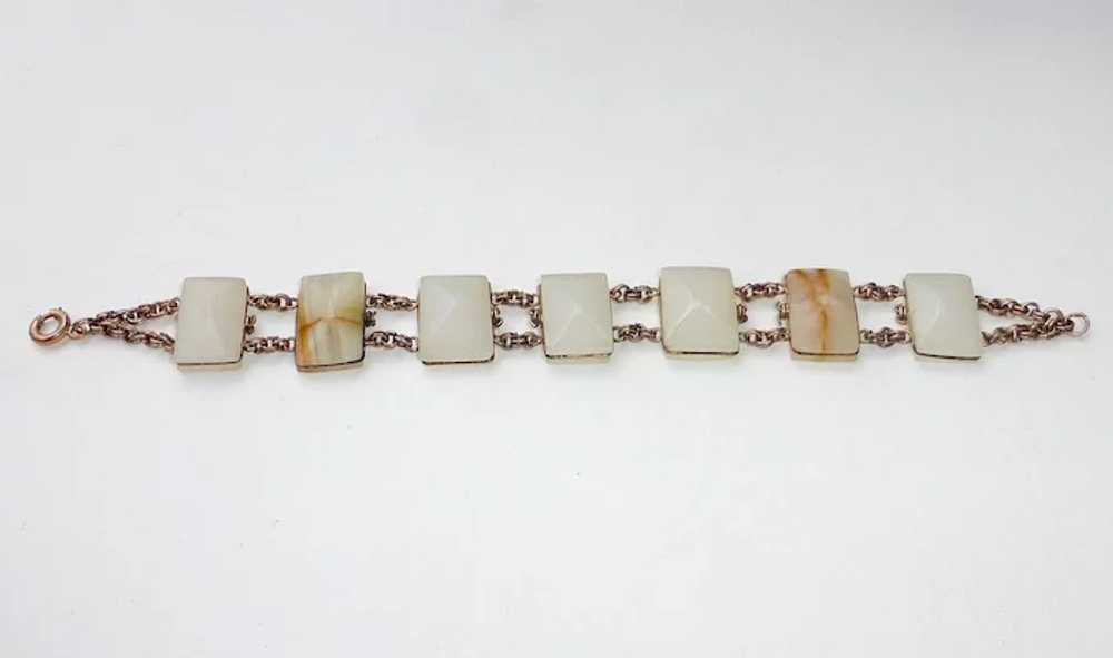 Gold Filled Wire & Carved Soapstone Bracelet c193… - image 6
