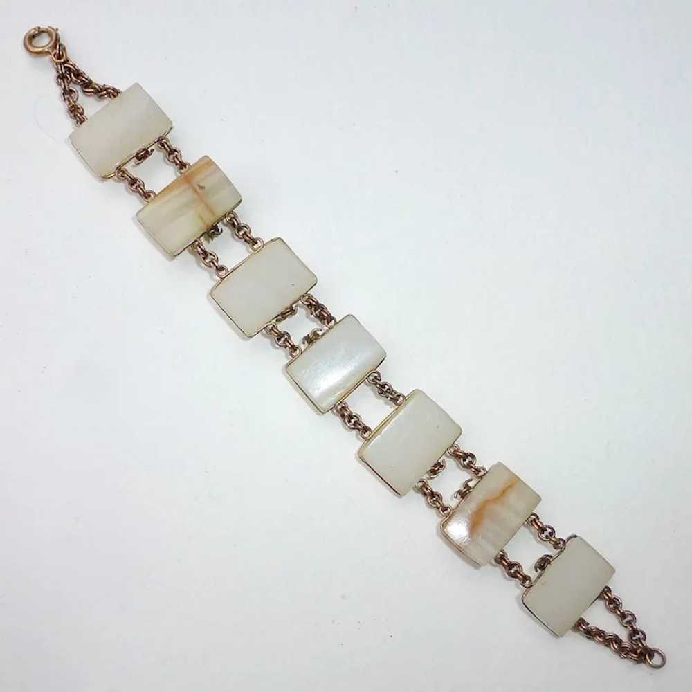 Gold Filled Wire & Carved Soapstone Bracelet c193… - image 7