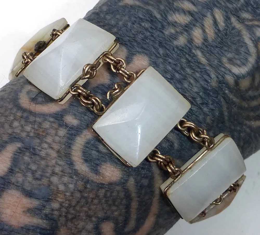 Gold Filled Wire & Carved Soapstone Bracelet c193… - image 8