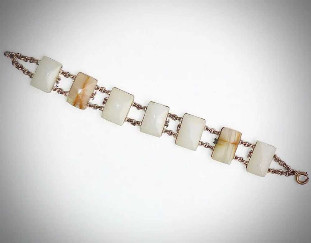 Gold Filled Wire & Carved Soapstone Bracelet c193… - image 9