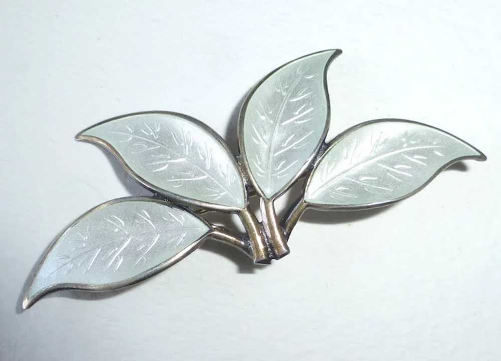 Sterling Enamel David Andersen Four Leaf Pin - image 5