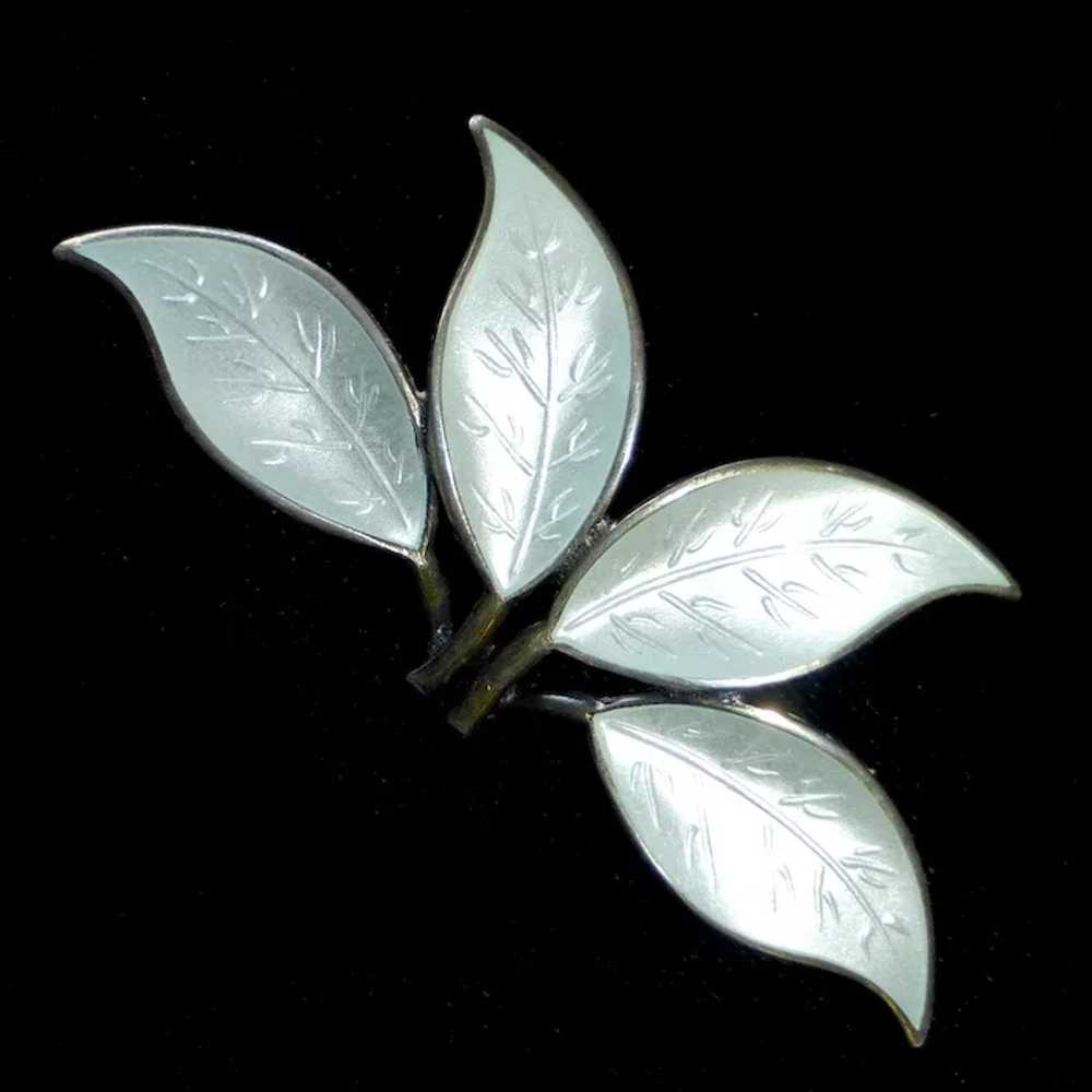 Sterling Enamel David Andersen Four Leaf Pin - image 9