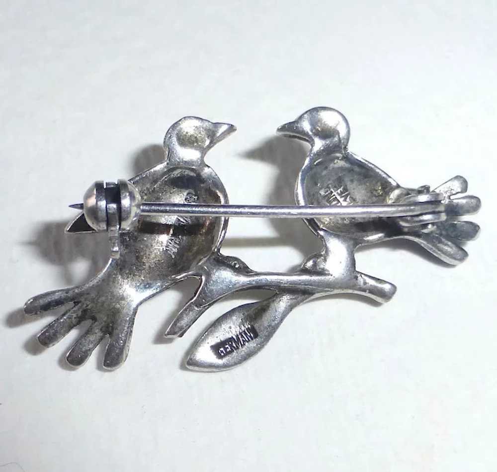 Alice Caviness Enameled Sterling Blue Birds Pin w… - image 6