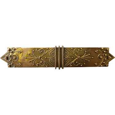 Antique 14k Etruscan Revival Bar Pin c1860