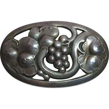 Georg Jensen Early Sterling Grapes & Leaves Pin 17