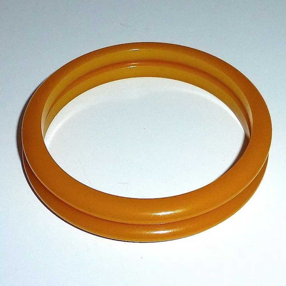 Set of 2 Amber Yellow Bakelite Bangle Bracelets - image 2