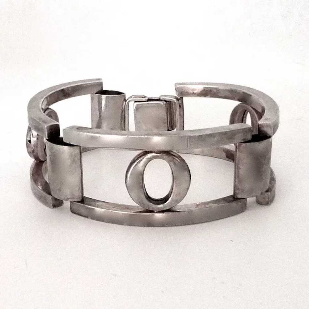 Mid-Century Mod Sterling Silver Bracelet - image 3