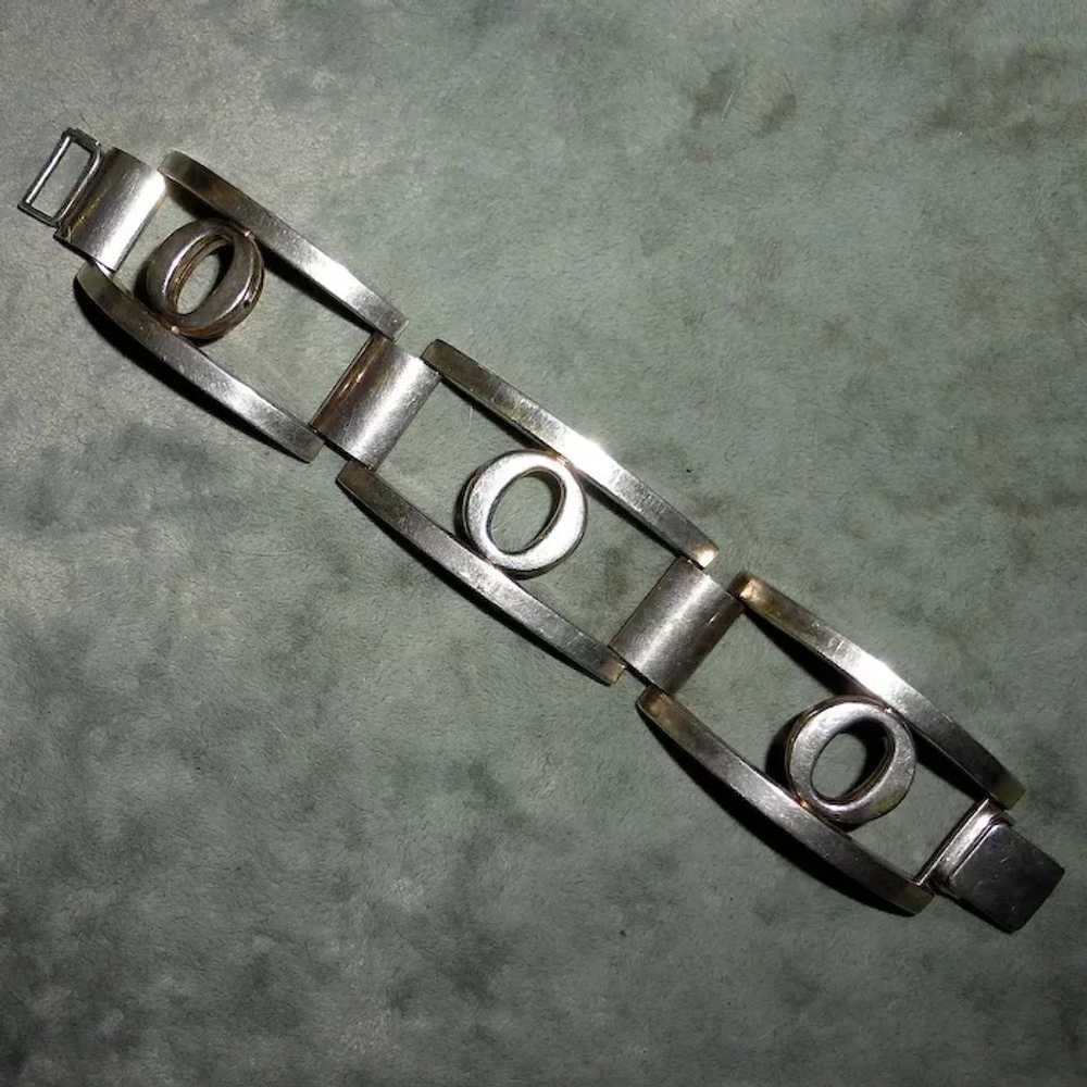 Mid-Century Mod Sterling Silver Bracelet - image 5