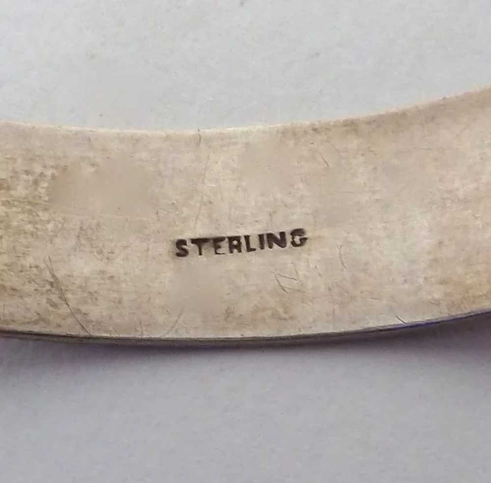 Sterling Silver Wide Embossed Bangle Bracelet - image 6