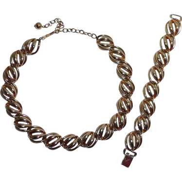 Bartek Costume Gold Tone Set Necklace & Bracelet