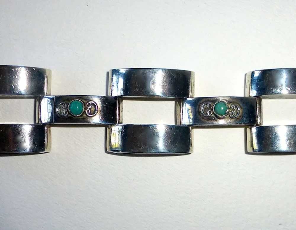 Mexican Sterling Industrial Hinged Link Bracelet - image 2