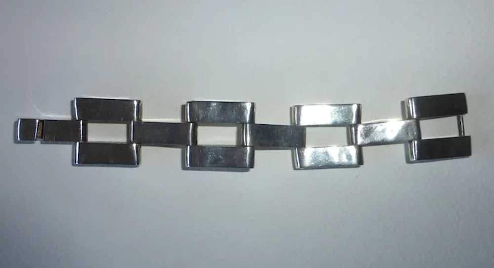 Mexican Sterling Industrial Hinged Link Bracelet - image 7