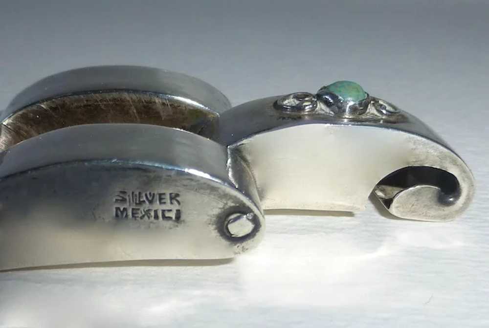 Mexican Sterling Industrial Hinged Link Bracelet - image 8