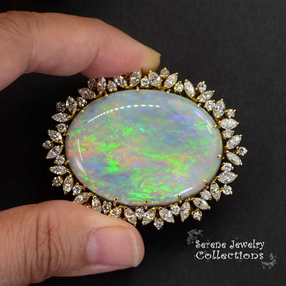 50CT Australian Precious Solid Semi-Black Opal Di… - image 2