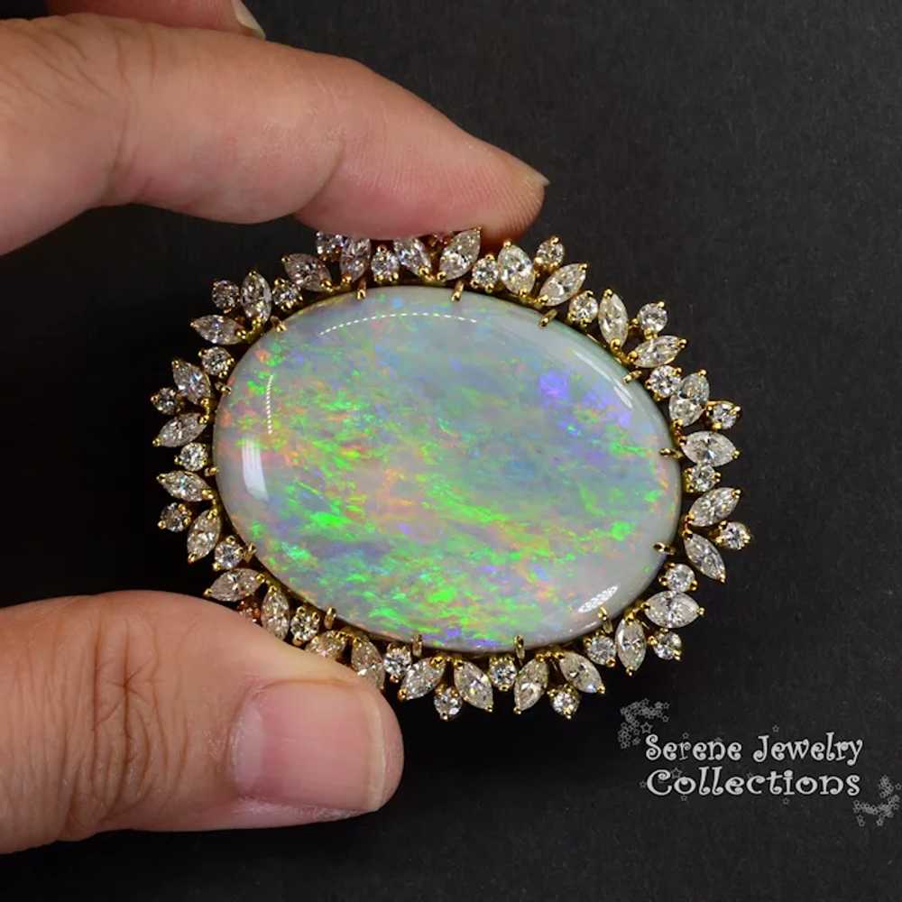 50CT Australian Precious Solid Semi-Black Opal Di… - image 8