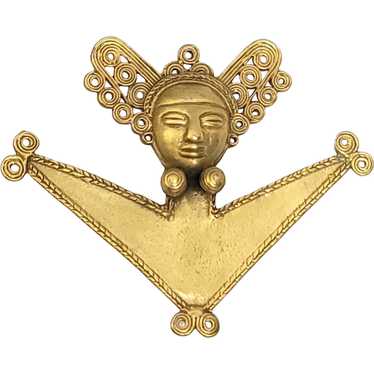 Alva Museum Replica Gold-Tone Mayan Goddess Figur… - image 1