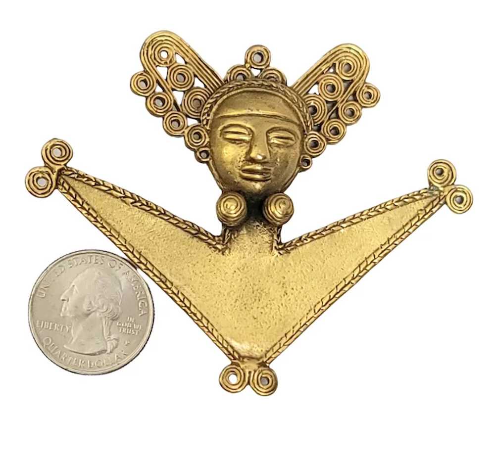 Alva Museum Replica Gold-Tone Mayan Goddess Figur… - image 2