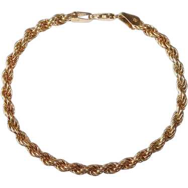 Sterling Vermeil Italian Rope Chain Bracelet