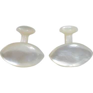 Solid Carved Mother of Pearl Edwardian Cufflinks - image 1