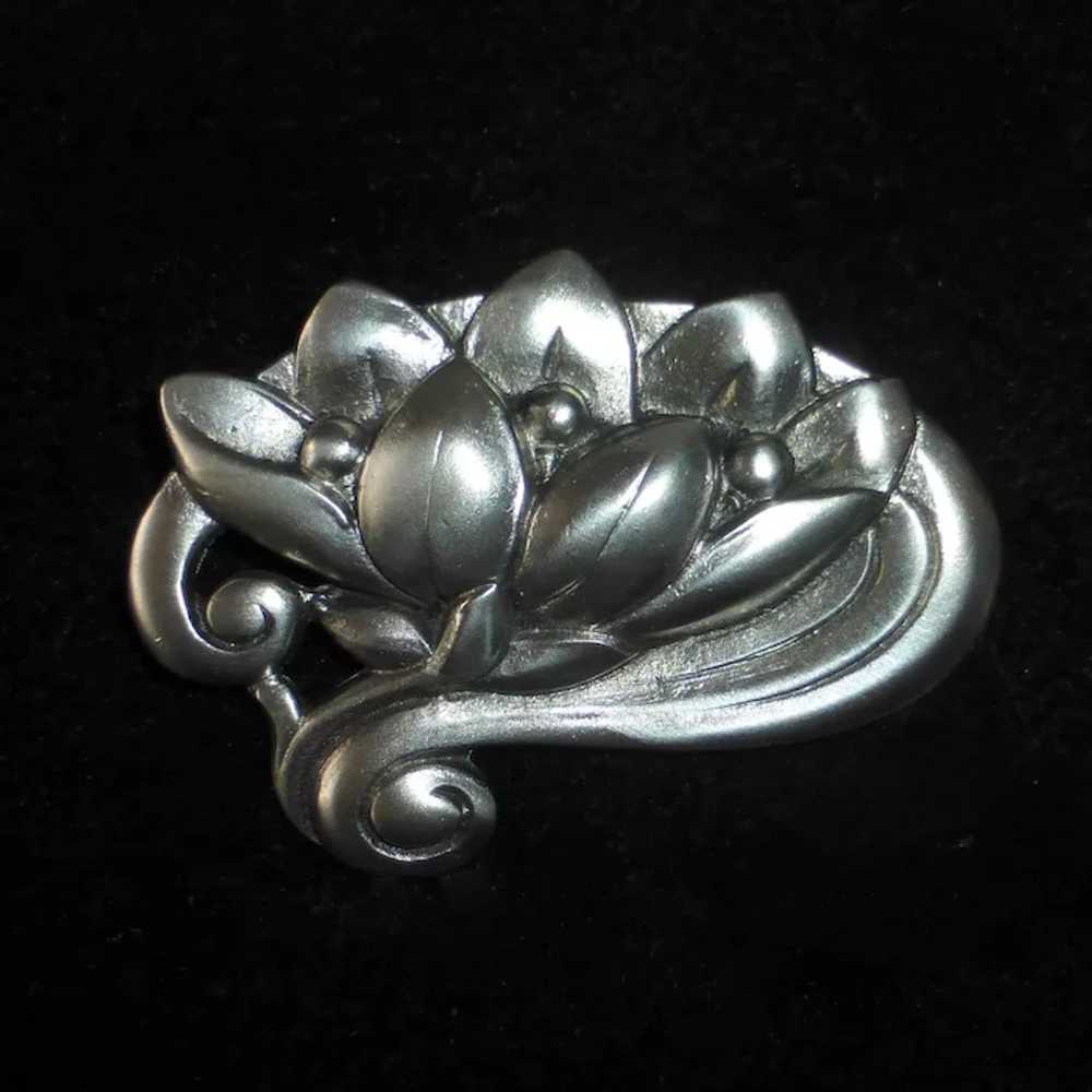 Viking Craft Sterling Water Lily Pin - image 5