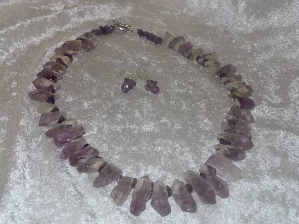 Amethyst and Quartz Necklace with Sterling Silver - image 10