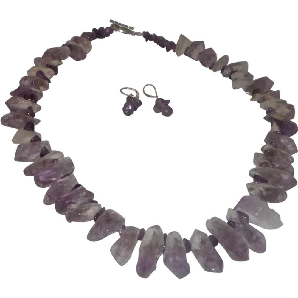 Amethyst and Quartz Necklace with Sterling Silver - image 1