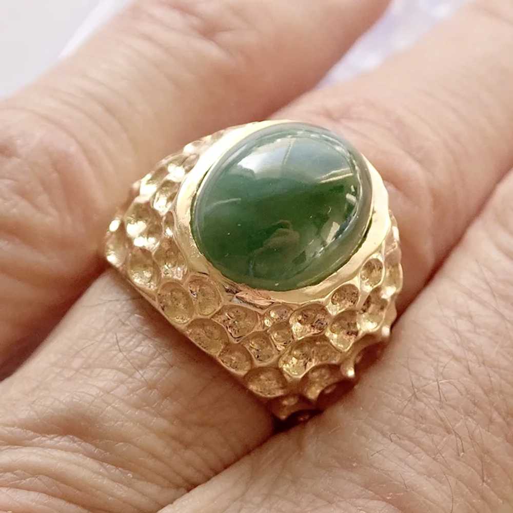 JADEITE (100% Natural) 10.50ct. in 14K Ring - image 3