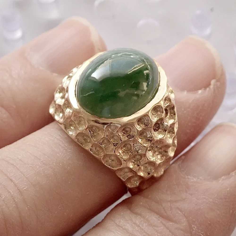 JADEITE (100% Natural) 10.50ct. in 14K Ring - image 7