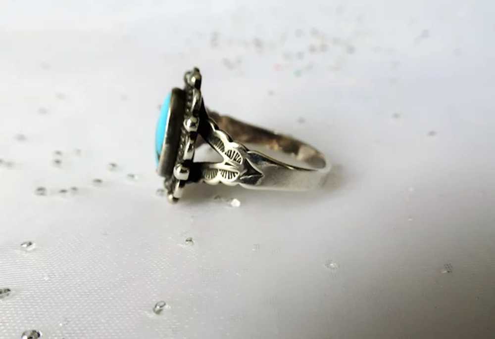 STRIKING Vintage Navajo Ring,Sterling Silver,Blue… - image 3