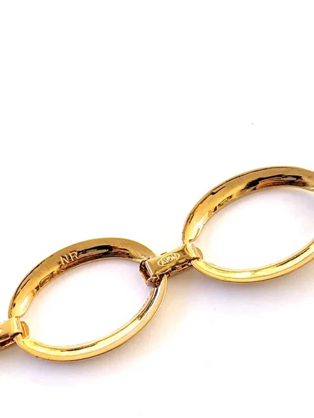 Avon Nina Ricci Gold Tone Rhinestone Bracelet And… - image 7