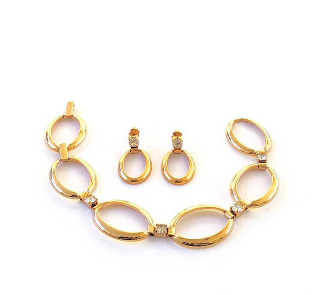 Avon Nina Ricci Gold Tone Rhinestone Bracelet And… - image 8