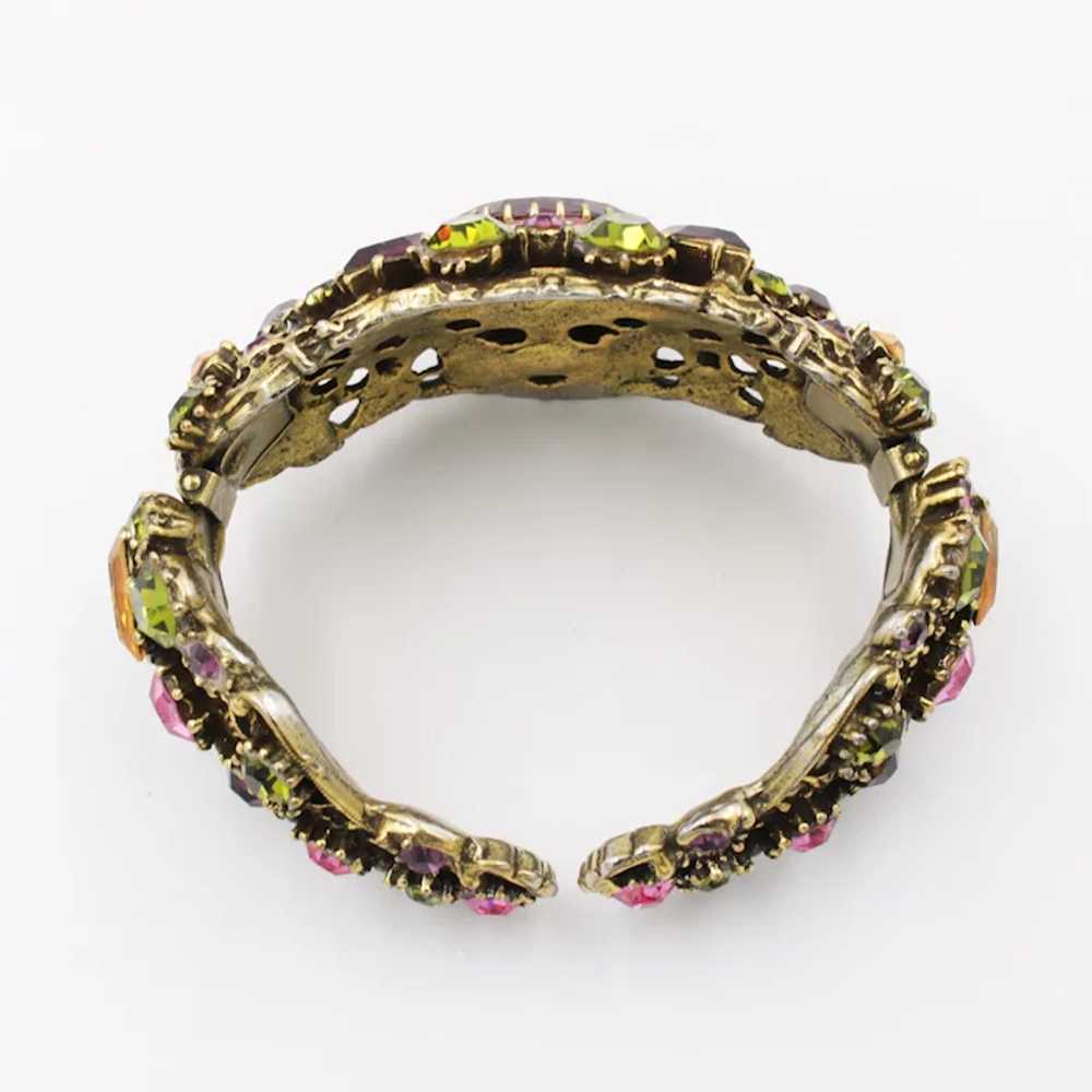 Bracelet Double Hinge Cuff Hollycraft Rhinestone - image 8