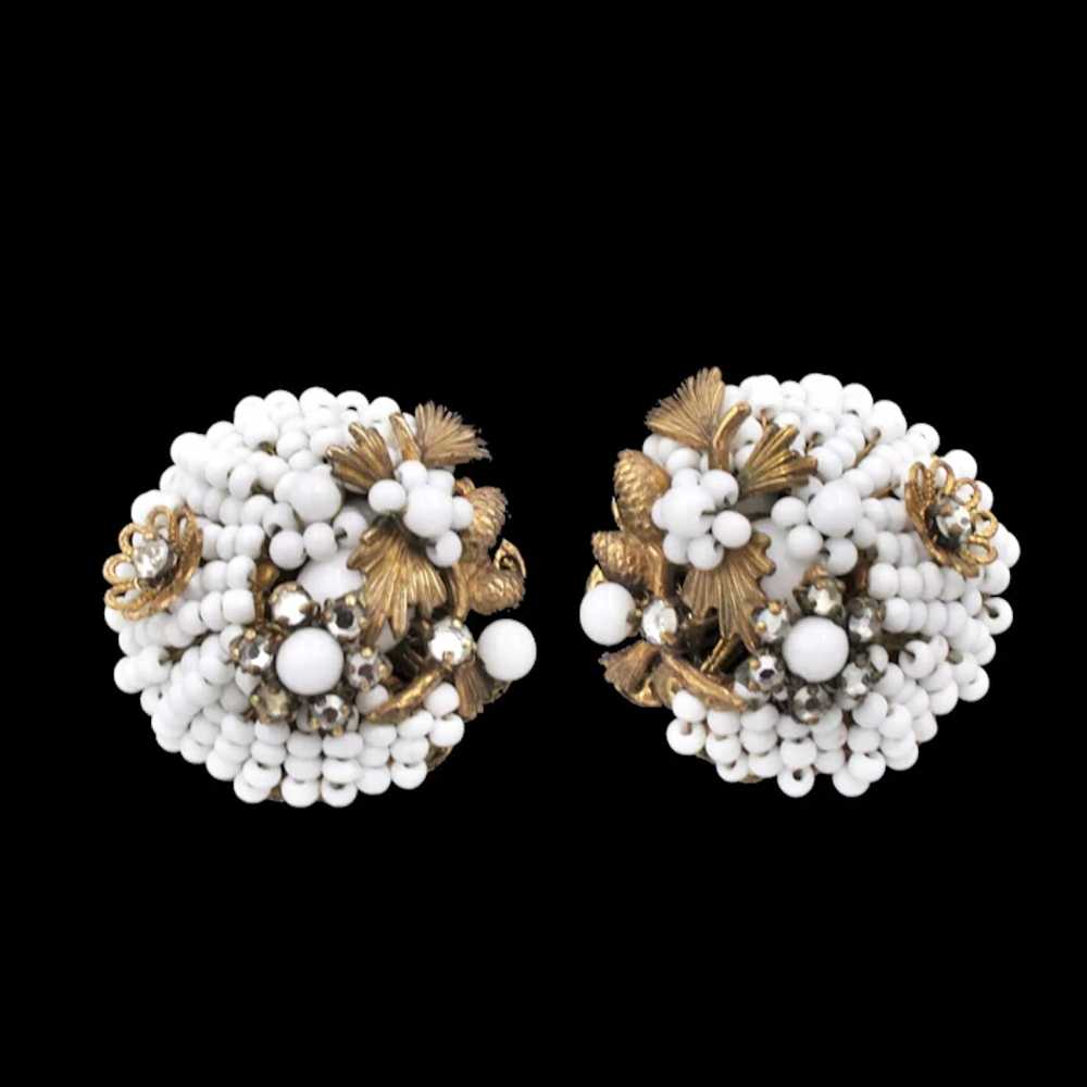 Earrings Signed Jonne House of Schrager White See… - image 2