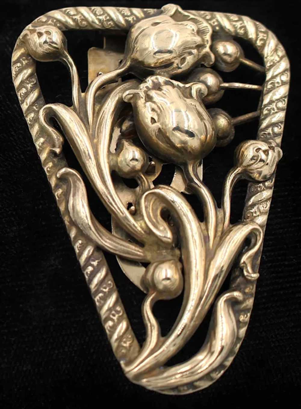 Dress Clip Art Nouveau Brass Floral - image 2