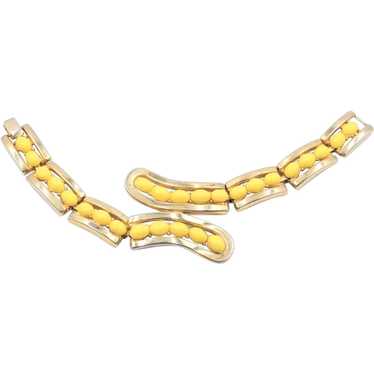 Bracelet Signed Crown Trifari Lemon Yellow Dew Dr… - image 1