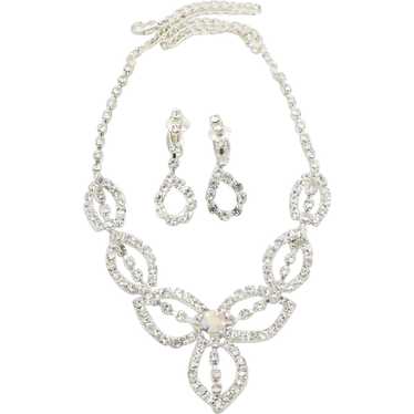 Necklace Earring Demi Lavaliere Style Rhinestone