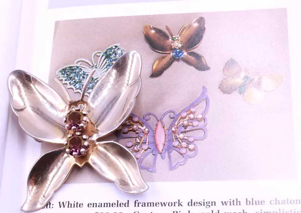 Brooch Pin Butterfly Figural Book Piece Rhineston… - image 3
