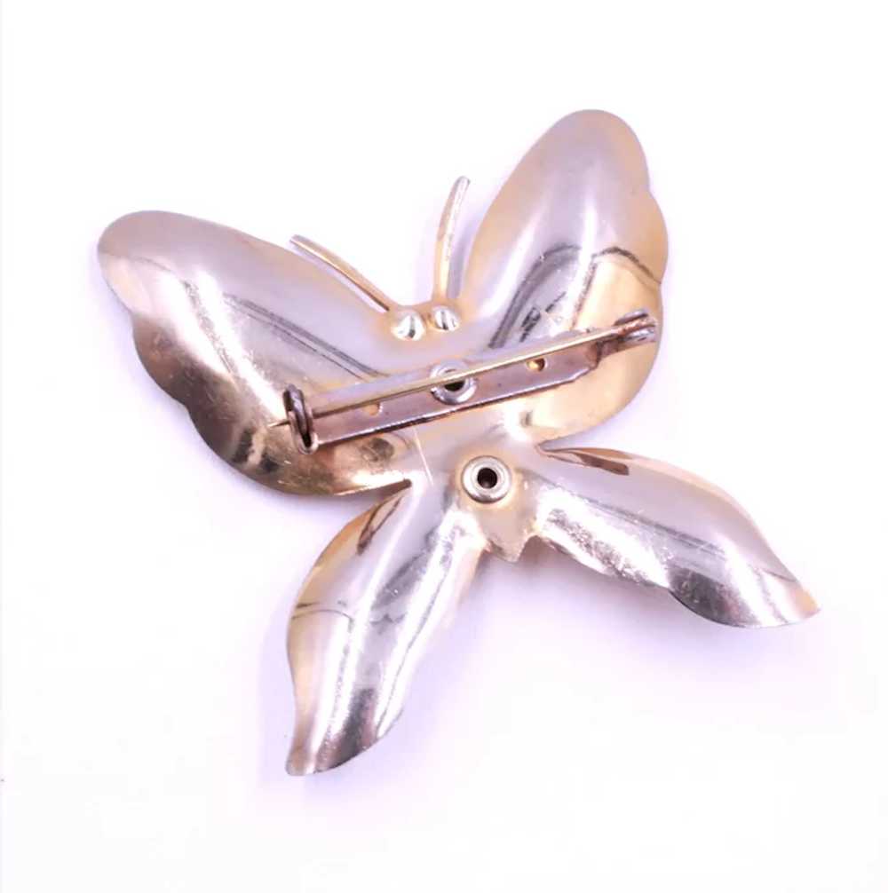 Brooch Pin Butterfly Figural Book Piece Rhineston… - image 4