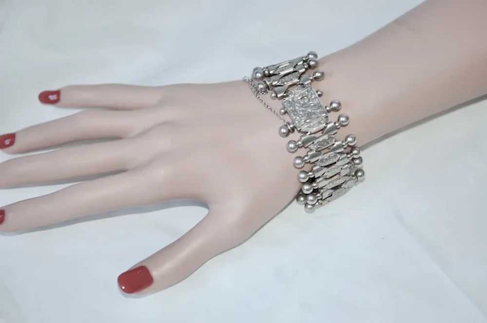 Victorian Sterling Picket Fence Etched Bracelet - image 2