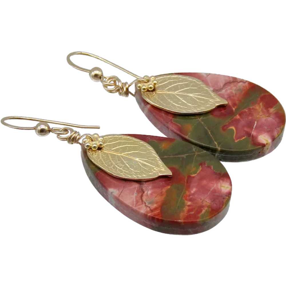 Red Creek Jasper Teardrop Earrings - image 1