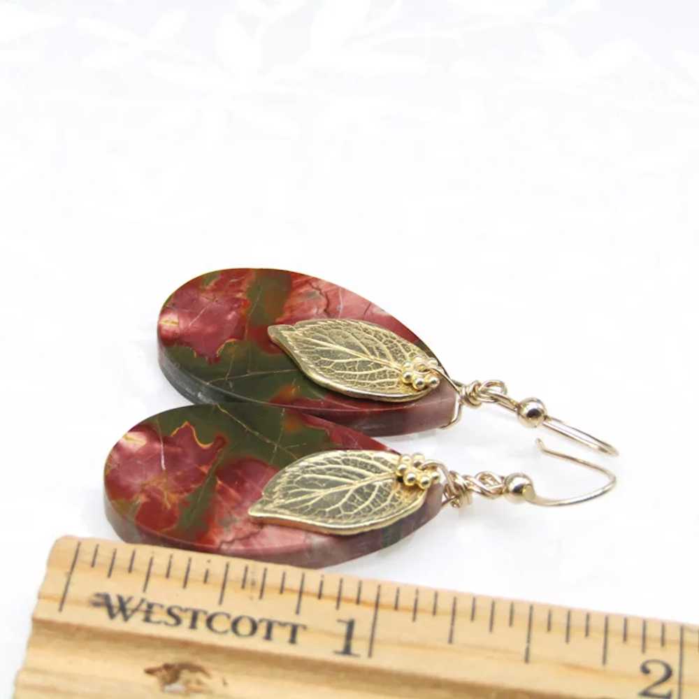 Red Creek Jasper Teardrop Earrings - image 3