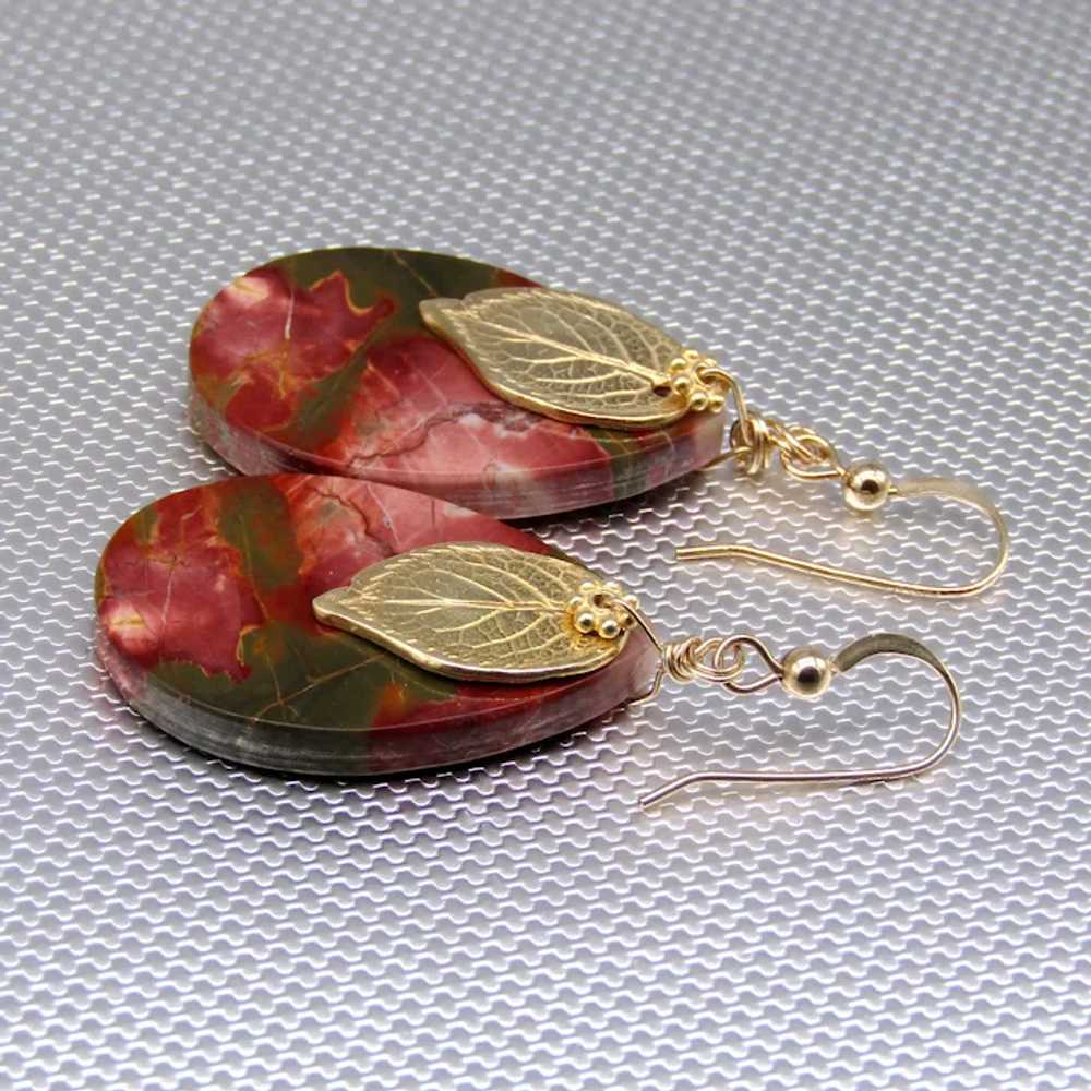 Red Creek Jasper Teardrop Earrings - image 4