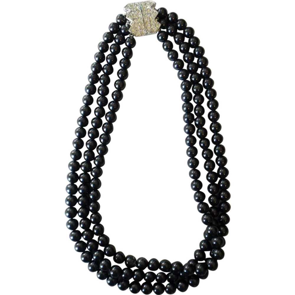 Elizabeth Taylor for Avon Black Pearl Necklace - image 1